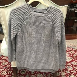 Forever 21 Gray Knit Three Quarter Sleeve Sweater